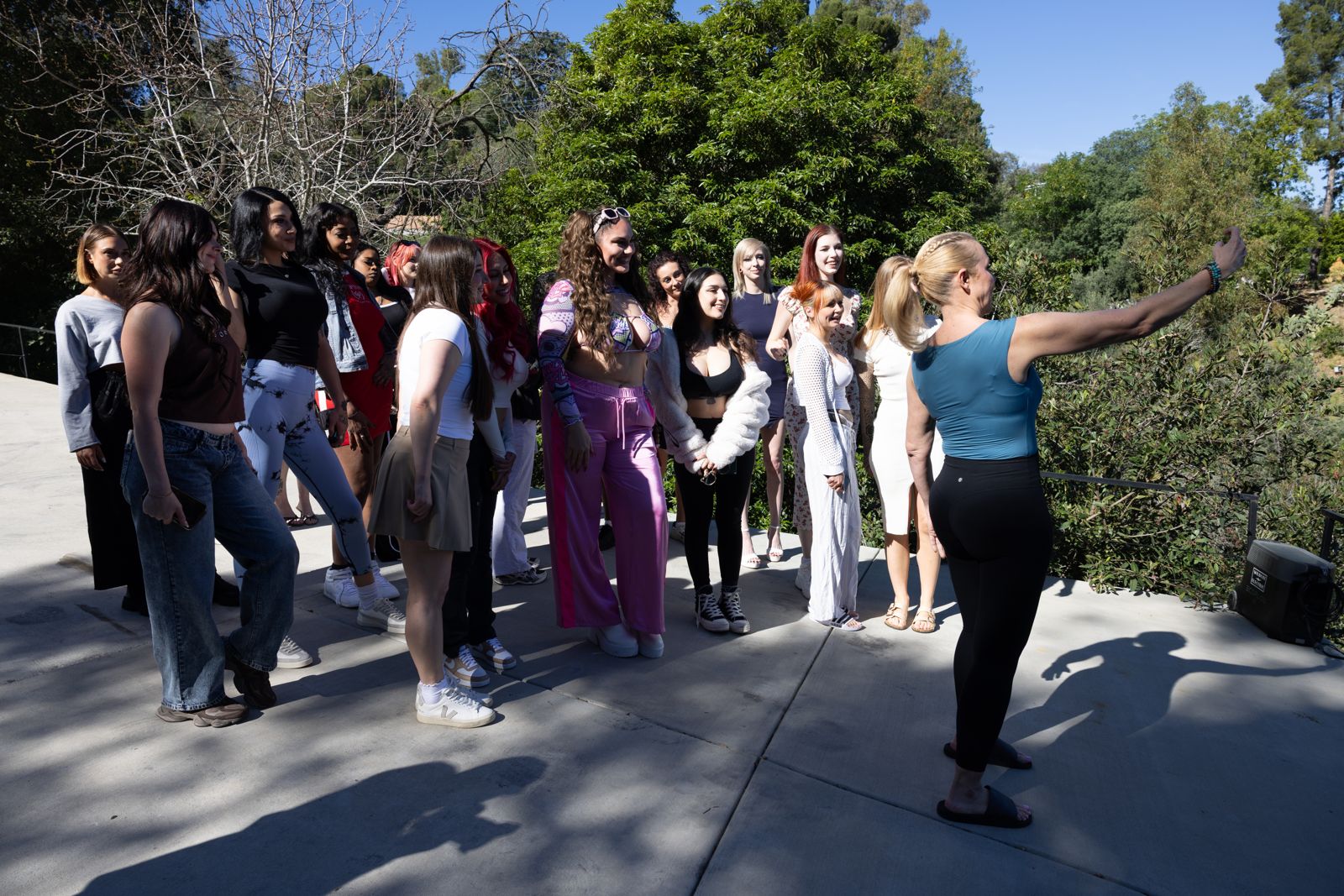 The SC House Hollywood cast gathers outside the mansion on arrival day