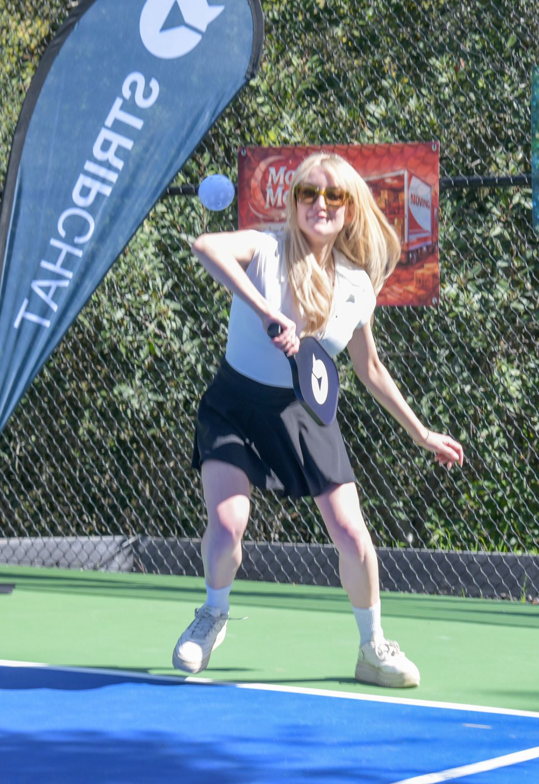 The SC House pickleball tournament in racquet-club uniforms on the private Hollywood Hills court