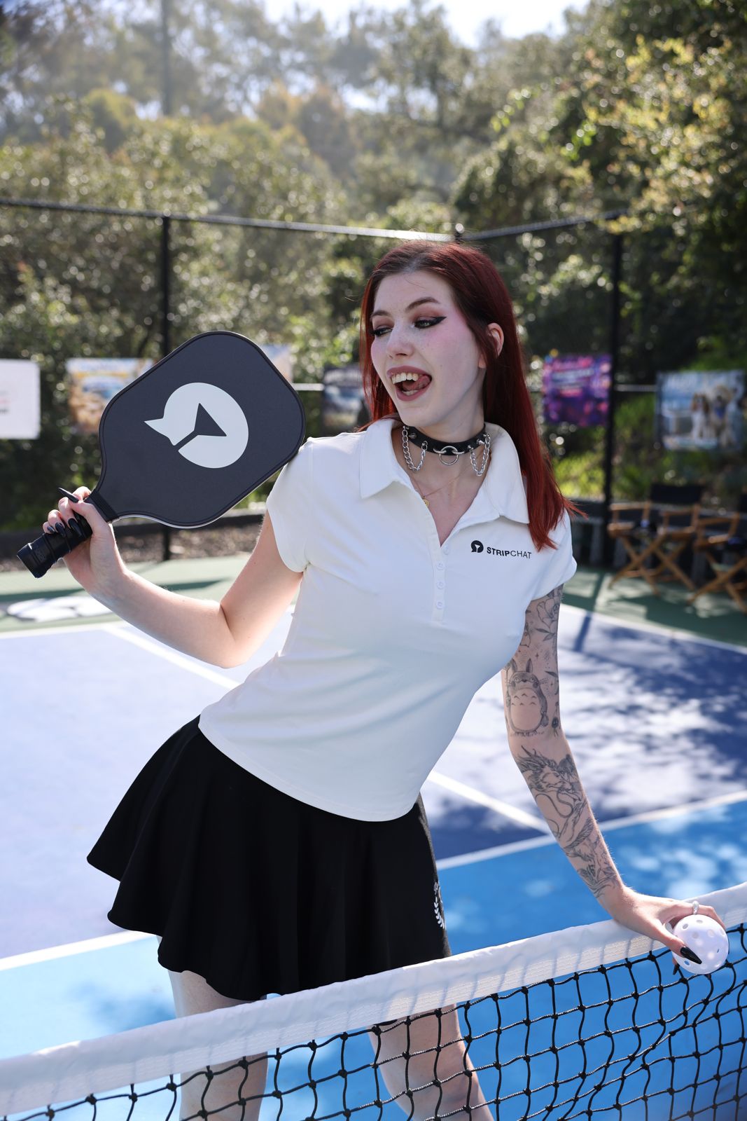 SC House cast members in racquet club uniforms at the house pickleball tournament