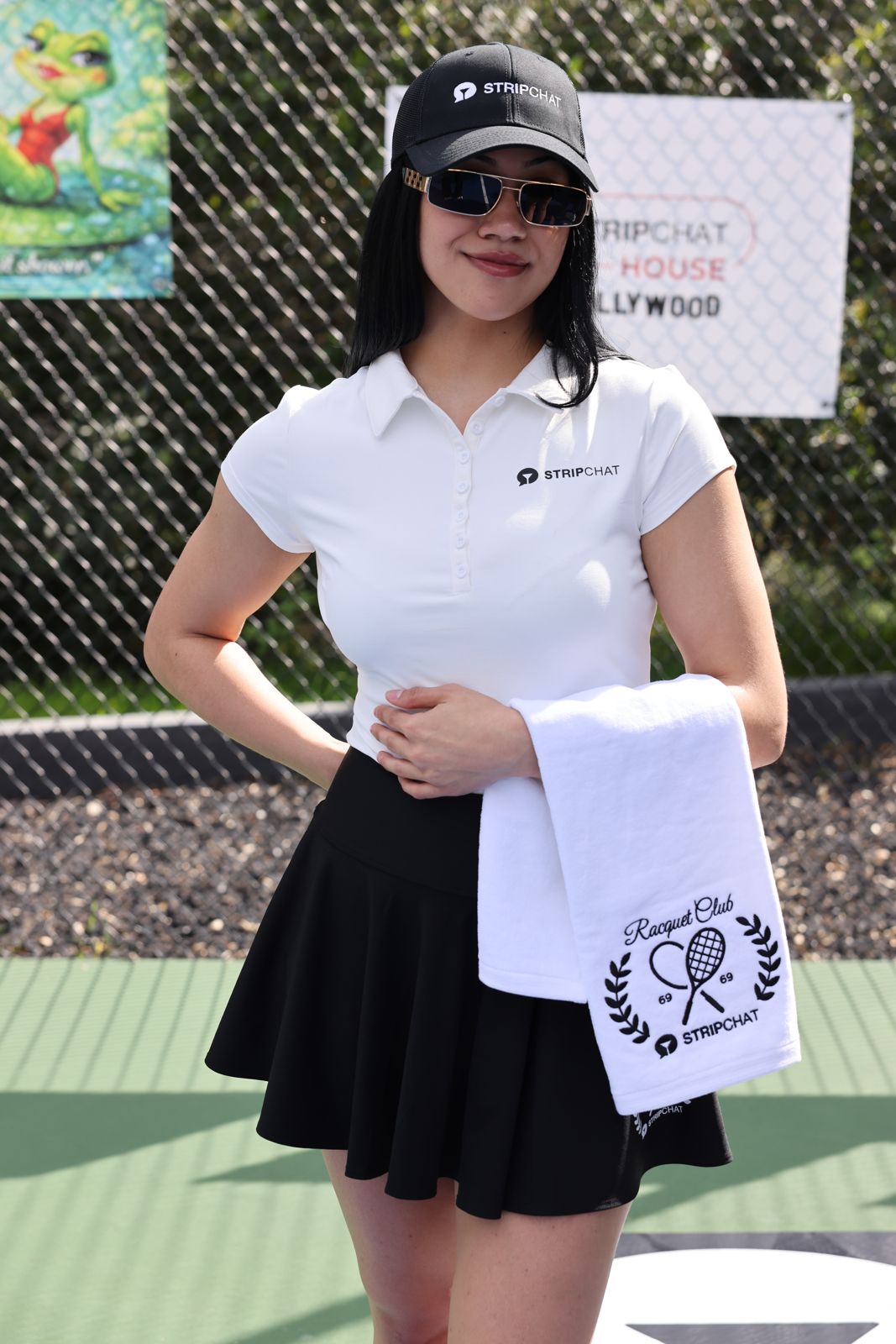 SC House cast members in racquet club uniforms at the house pickleball tournament