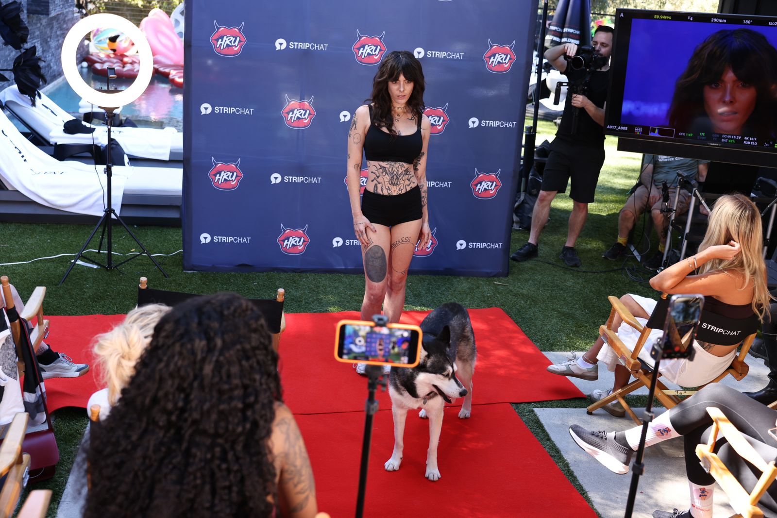 A cast member walks the practice runway during media training at the SC House